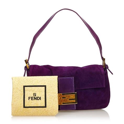 fendi baguette bag suede|fendi baguette bag used.